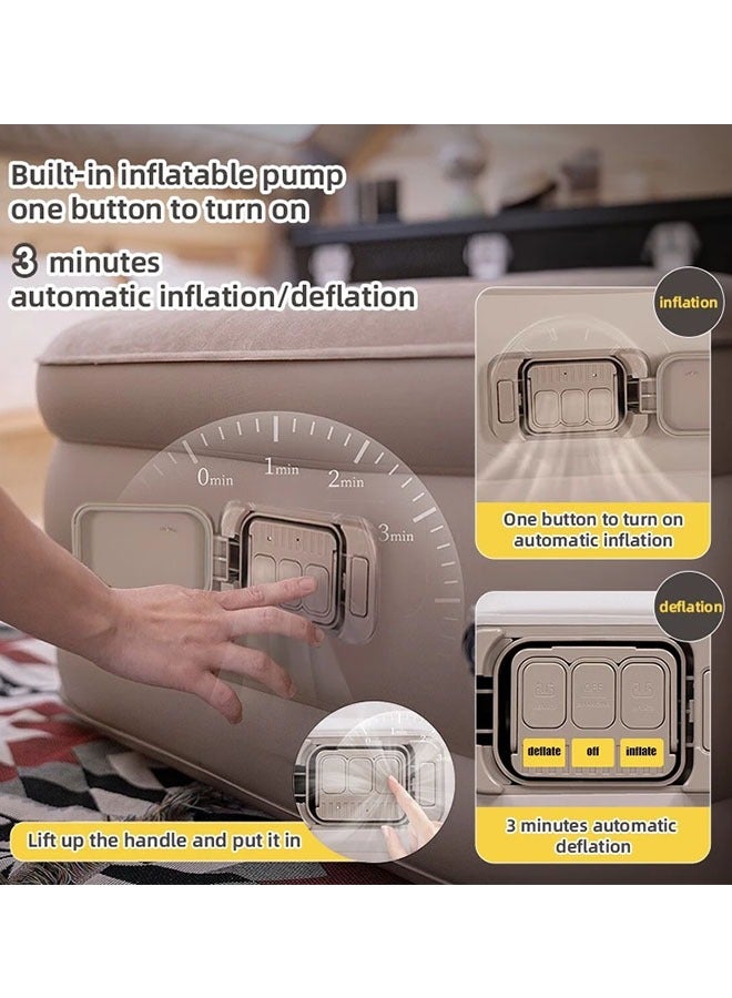 Eworld Portable Inflatable Air Mattress with Built in Electric Pump, Water-Resistant Sleeping Pad Features Fast Self-Inflation & Deflation, Ideal for Home, Guests, Camping, Travel and Outdoor Use, Double Size - Image 2