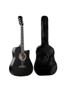 Megarya 38Inches Black Sprucewood The Ultimate Concert Body Cutaway Acoustic Guitar (Black) With Megarya Gig-Bag  - Image 1