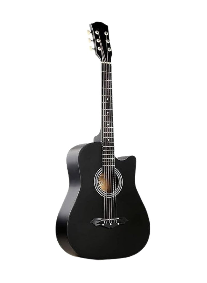 Megarya 38Inches Black Sprucewood The Ultimate Concert Body Cutaway Acoustic Guitar (Black) With Megarya Gig-Bag - Image 3