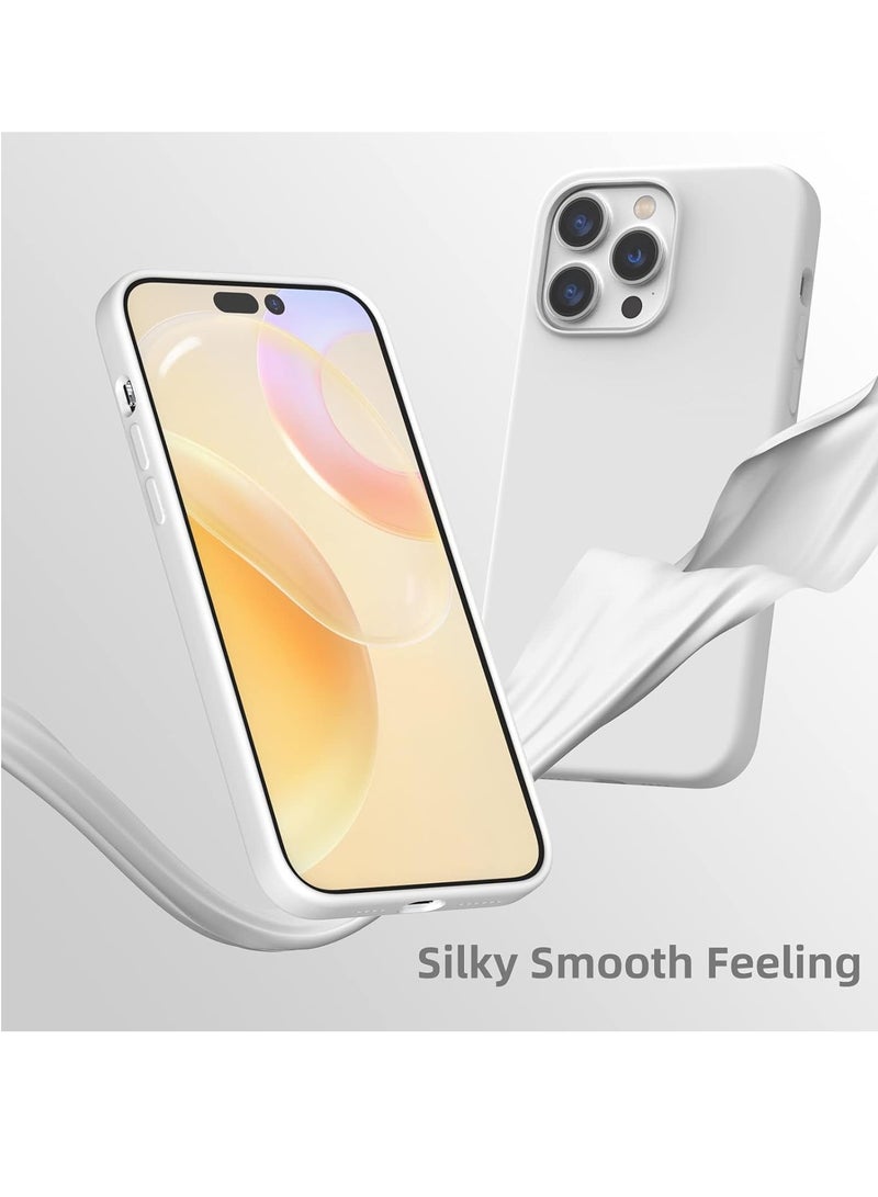إلترازون White Liquid Silicone Gel Rubber Case for iPhone 14 Pro Max 6.7" – Full Body Shockproof Protective Cover - Image 5