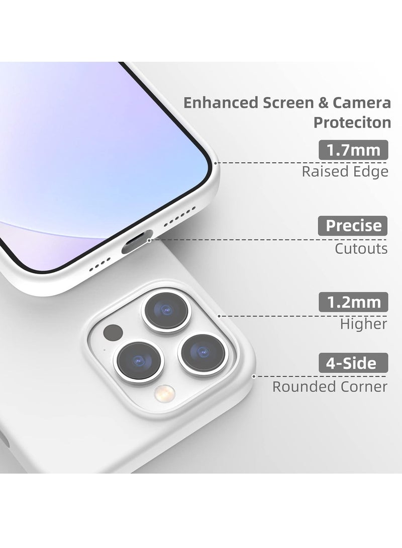 إلترازون White Liquid Silicone Gel Rubber Case for iPhone 14 Pro Max 6.7" – Full Body Shockproof Protective Cover - Image 3