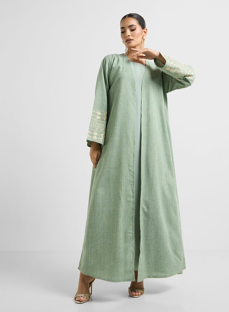 خزانة عباية مطرزة مع شيلة - Image 3