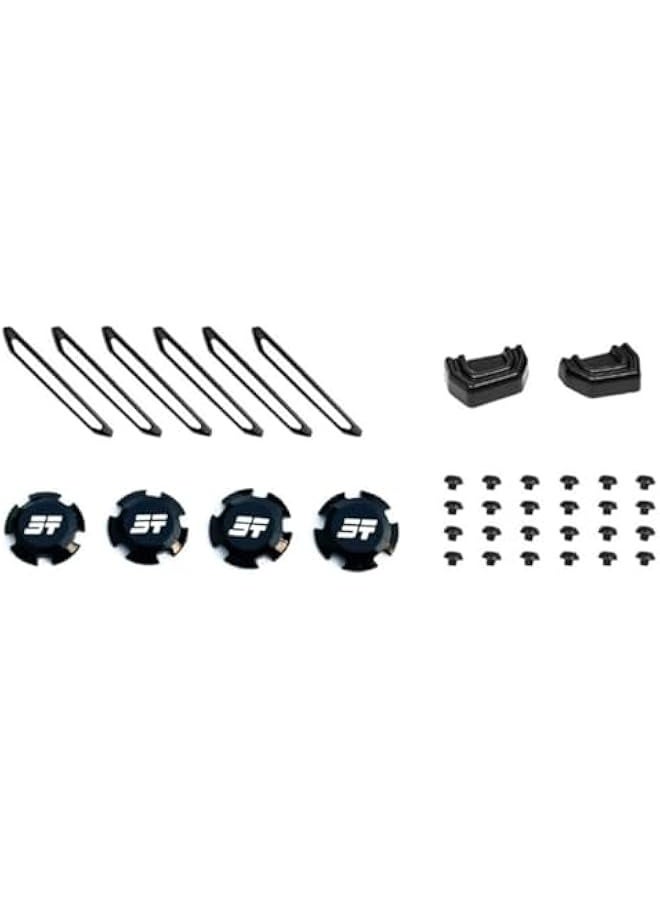 توبليو رف قمة مطفي باللون الأسود، أغطية عجلات، خطافات الصدام متوافقة مع موديلات جيتور T2 من 2023 إلى 2025 [36 قطعة ديكورية] - Image 1