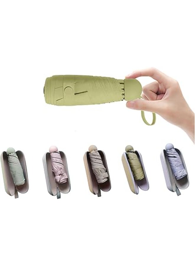 BAODINI Travel Mini Umbrella for Purse With Case-Small Compact UV Umbrella Protection Sun-Lightweight Tiny Pocket Umbrella for Women, Girls, Kids - Image 1