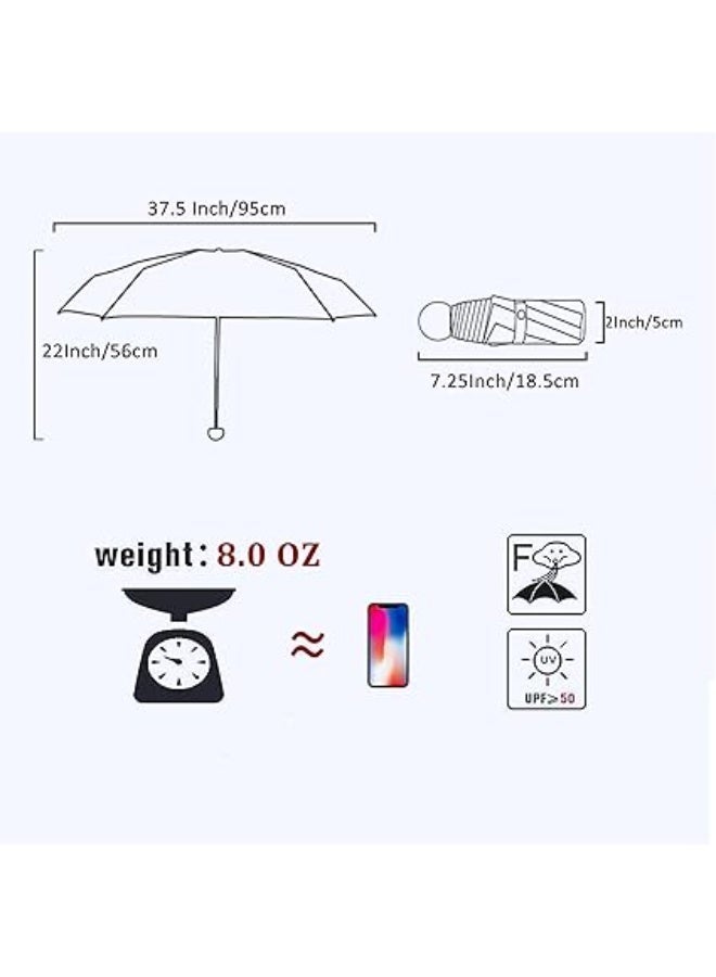 BAODINI Travel Mini Umbrella for Purse With Case-Small Compact UV Umbrella Protection Sun-Lightweight Tiny Pocket Umbrella for Women, Girls, Kids - Image 2