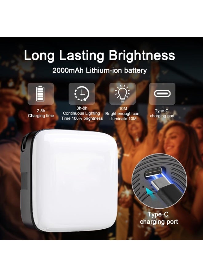 مصباح فيديو LED M11 بقوة 4.5 واط - مصباح محمول للتصوير الفوتوغرافي، ثنائي اللون قابل للتعتيم، نطاق درجة حرارة اللون من 3000 كلفن إلى 9900 كلفن، 64 مصباح LED، بطارية 2000 مللي أمبير، مشبك تثبيت وقاعدة تثبيت للكاميرا. - Image 2
