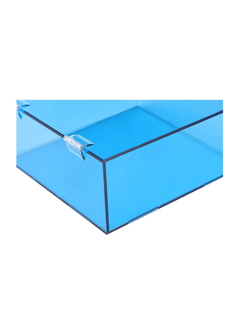 Lamsit Ibdaa Acrylic Box - Fluorescent Display Box with Hinges – Gift Showcase for Collectibles, Jewelries - Dustproof Protection Storage (10 x 10 x 5 cm) Blue - Image 3