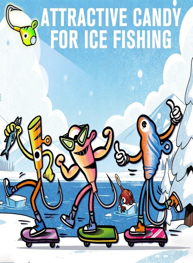 Dovesun Ice Fishing Jigs 35Pcs Ice Fishing Lures Glow in The Dark Ice Fishing Gear with Tackle Box for Panfish Walleye Crappie Perch Bluegil Trout - Image 3