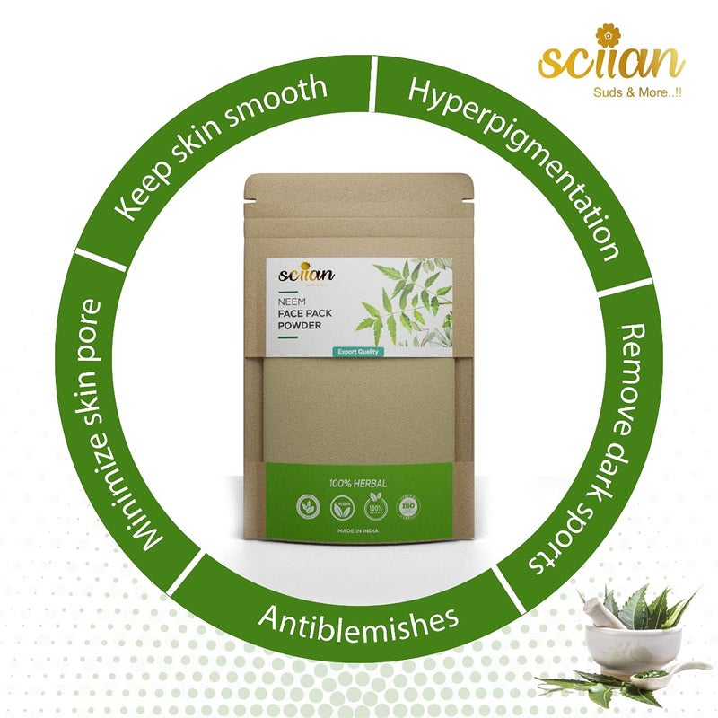SCIIAN Face Wash & Face Pack | Helps To Remove Acne & Pimples | Soap-free gentle cleanser for sensitive for women & men | Skin Brightening Face Wash | Natural Ingredients Neem With Alovera & Tulsi - Image 2