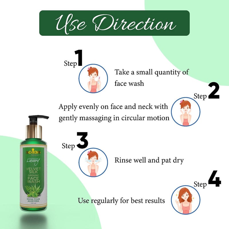 SCIIAN Face Wash & Face Pack | Helps To Remove Acne & Pimples | Soap-free gentle cleanser for sensitive for women & men | Skin Brightening Face Wash | Natural Ingredients Neem With Alovera & Tulsi - Image 5