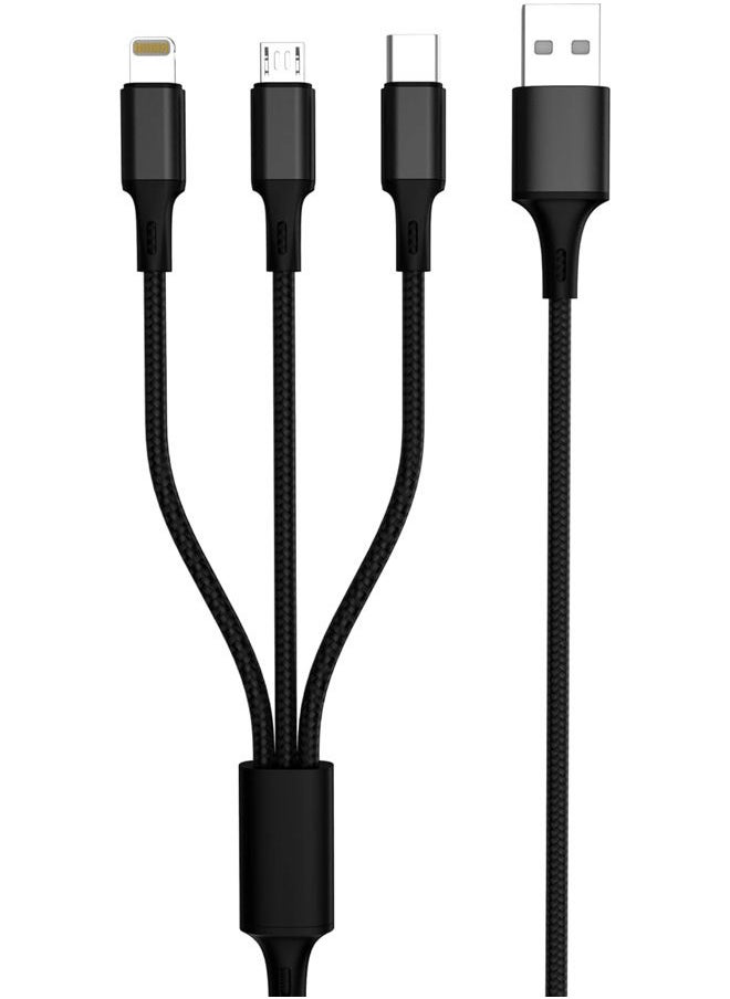 Iconz Aluminum Braided 3In1 Charging Cable 1 M 