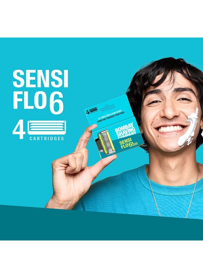 BOMBAY SHAVING COMPANY Sensiflo 6 Razor Cartridge | Pack Of 4  - Image 2