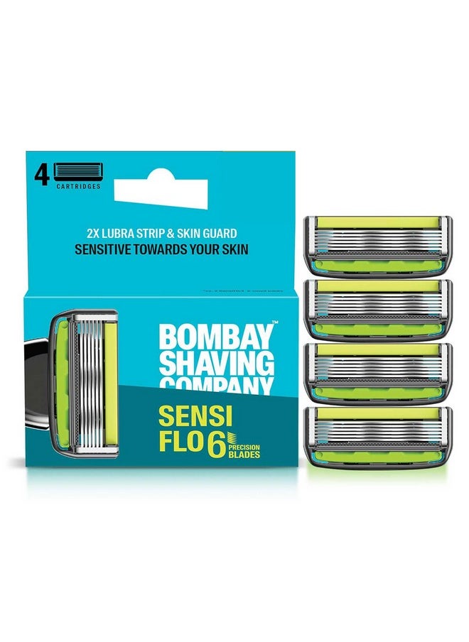 BOMBAY SHAVING COMPANY Sensiflo 6 Razor Cartridge | Pack Of 4  - Image 1