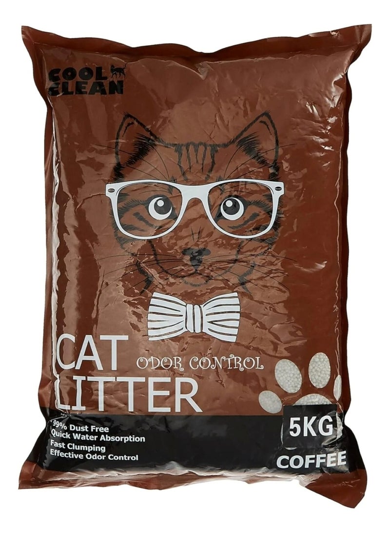 Cool Clean Clumping Cat Litter – Coffee Scent, 5Kg - Image 1