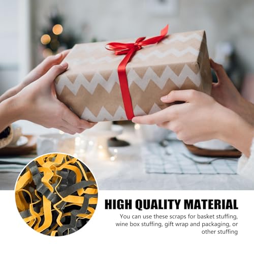 ZEBMOON 2 LB Black Gold Crinkle Cut Paper Shred Filler Great for Gift Wrapping, Basket Filling, Birthday, Wedding, Halloween, Thanksgiving, Graduation, New Year Party Decorations Filling Supplies - Image 2