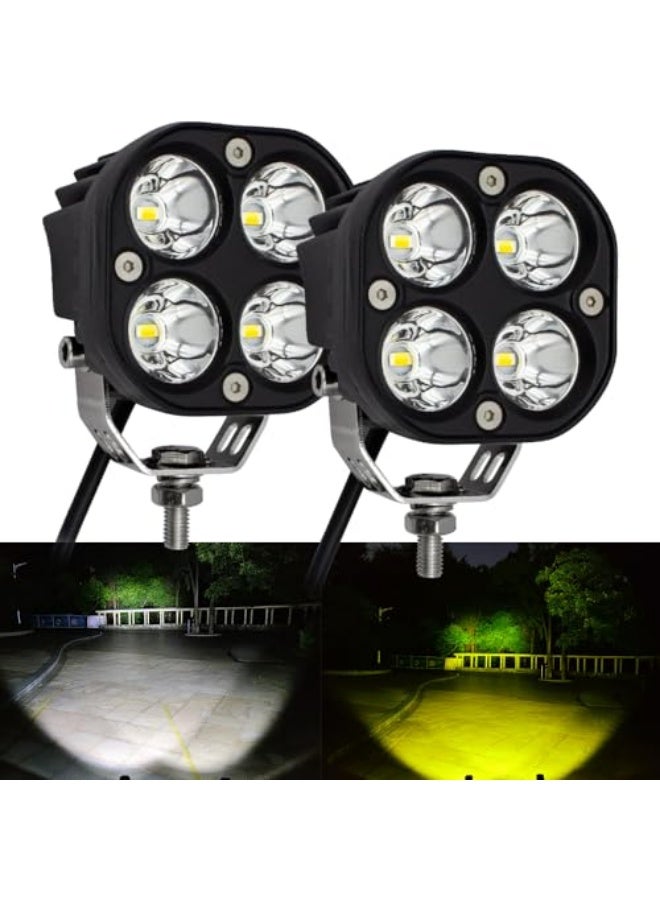 YelaJoy 2 Pcs 3'' LED Offroad Lights,  40W, 2500LM Spot Flood Combo, Cube LED Pod Light Bar Off-Road Fog Lights, Off-road Light for Motorcycle Truck SUV Boat ATV Jeep Tractor Headlight - Image 1