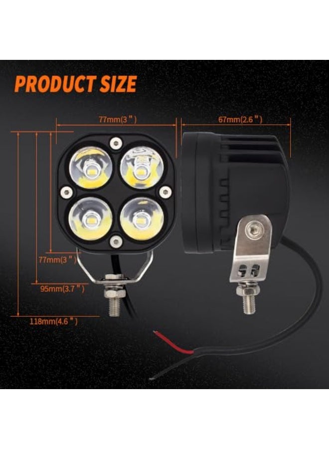 YelaJoy 2 Pcs 3'' LED Offroad Lights,  40W, 2500LM Spot Flood Combo, Cube LED Pod Light Bar Off-Road Fog Lights, Off-road Light for Motorcycle Truck SUV Boat ATV Jeep Tractor Headlight - Image 2