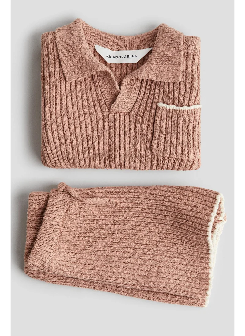 اتش اند ام 2-piece bouclé-knit set