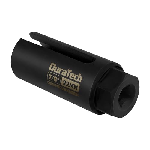DURATECH مفتاح استشعار الأكسجين DURATECH O2 مقاس 3/8" × 7/8" (22 مم)، أداة إزالة مستشعر الأكسجين من فولاذ الكروم والفاناديوم مع بوابة سلك جانبية، إزالة وتركيب O2 - Image 1