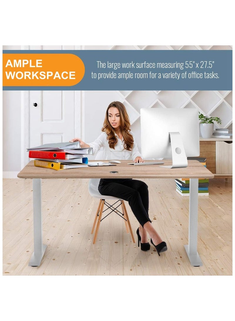 Cool Baby COOLBABY Electric Height Adjustable Standing Desk 55×27.5 Inch Stand Up Desk Workstation Office Desk Ergonomic Desk Splice Board Attached Hook - Image 4