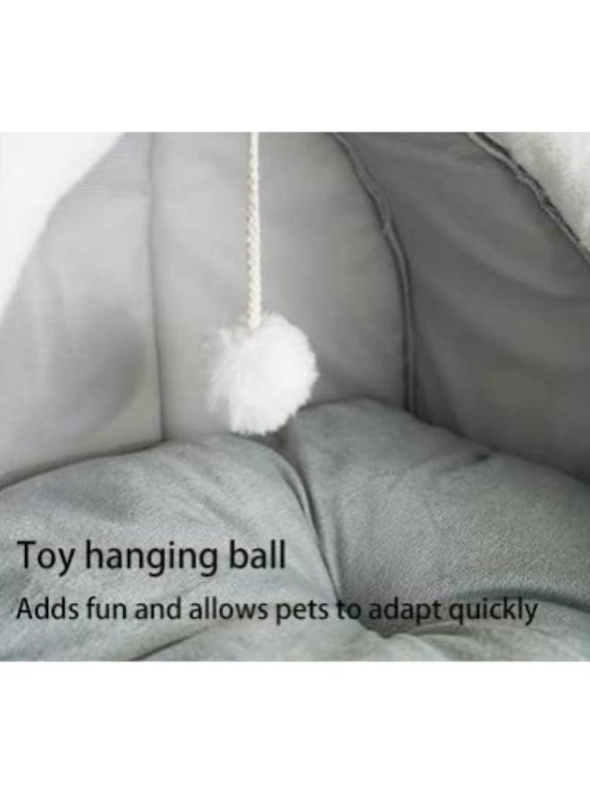 Vividorad Cat Beds for Indoor Cats Semi-Enclosed Cat Cave Bed with a Plush Ball Removable Washable Cushioned Pillow Cotton No Deformation Pet Bed Large Space for Cats to Sleep Cat House  - Image 3
