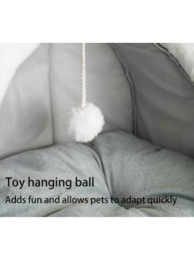 فيفيدوراد أسرة القطط للقطط الداخلية، سرير كهف للقطط شبه مغلق مع كرة قطيفة، وسادة مبطنة قابلة للإزالة والغسل، قطن لا تشوه، سرير للحيوانات الأليفة، مساحة كبيرة للقطط للنوم، بيت القطط - Image 5