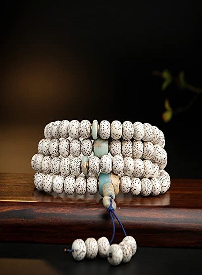 آر دي كيه قلادة RDK Lotus Seed Bodhi Mala مع شرابة، مسبحة طبيعية Jaapmala للتأمل وترديد المانترا والطقوس الدينية، مجوهرات عضوية من علم التنجيم للرجال والنساء - Image 3