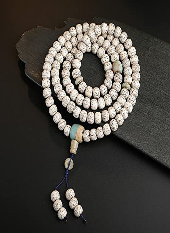 آر دي كيه قلادة RDK Lotus Seed Bodhi Mala مع شرابة، مسبحة طبيعية Jaapmala للتأمل وترديد المانترا والطقوس الدينية، مجوهرات عضوية من علم التنجيم للرجال والنساء - Image 2