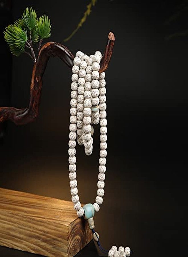 آر دي كيه قلادة RDK Lotus Seed Bodhi Mala مع شرابة، مسبحة طبيعية Jaapmala للتأمل وترديد المانترا والطقوس الدينية، مجوهرات عضوية من علم التنجيم للرجال والنساء - Image 4