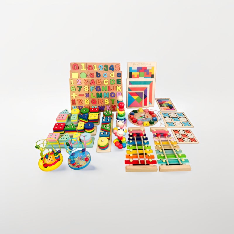 Wooden Children'S Eight-Tone Piano Clock Rainbow Tower Four Sets Of Column Shape Board Twisting Insect Baby Educational Toys - Image 2