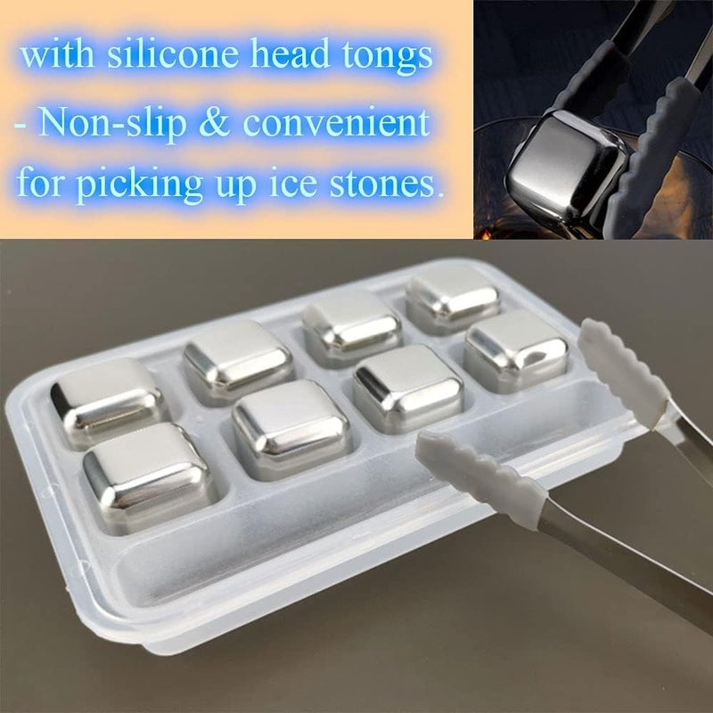 Black Sparrow Stainless Steel Ice Cubes Reusable Ice Cubes Whiskey StonesStainless Steel Whiskey Chilling RocksSuitable for Whiskey Vodka Liqueurs Wine Beverage Juice or Soda - Image 3