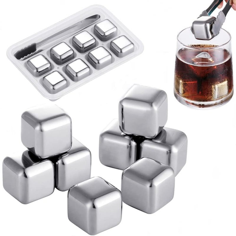 Black Sparrow Stainless Steel Ice Cubes Reusable Ice Cubes Whiskey StonesStainless Steel Whiskey Chilling RocksSuitable for Whiskey Vodka Liqueurs Wine Beverage Juice or Soda - Image 1
