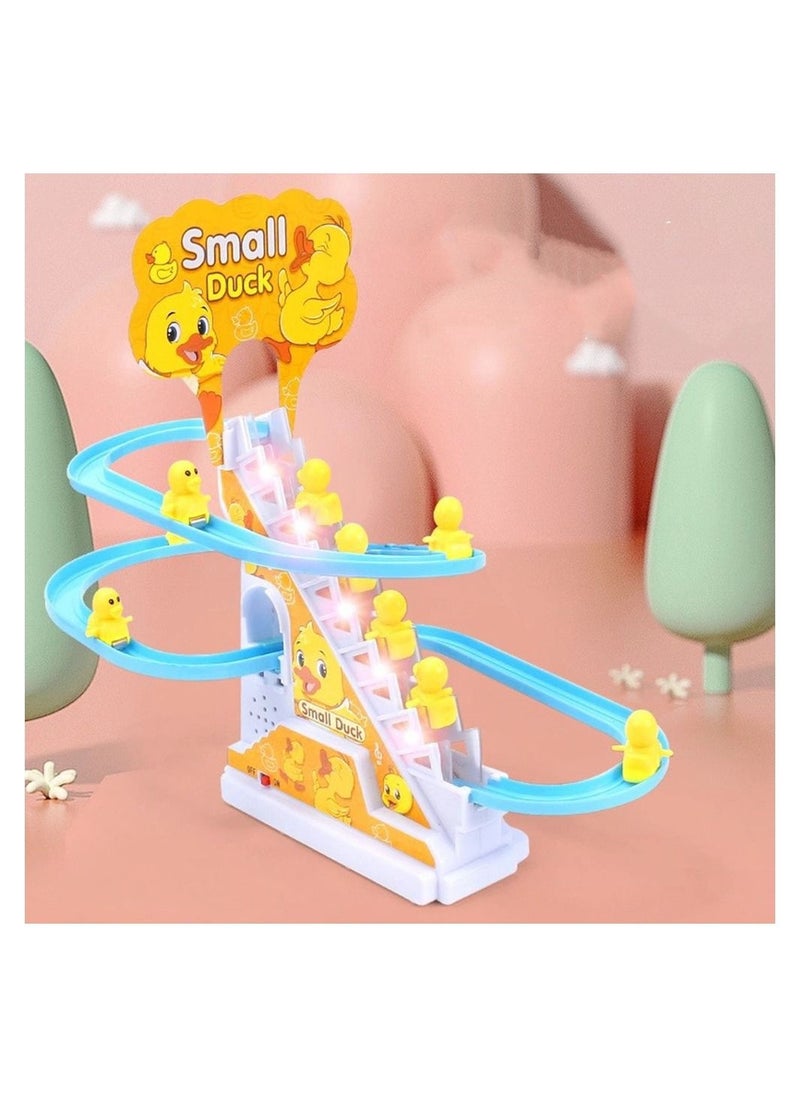 DMG TECH - Race Track Set, Roller Coaster Toy, Electric Duck Track Toys, with LED Flashing Lights and Music, Gift for Toddlers and Kids - Image 1