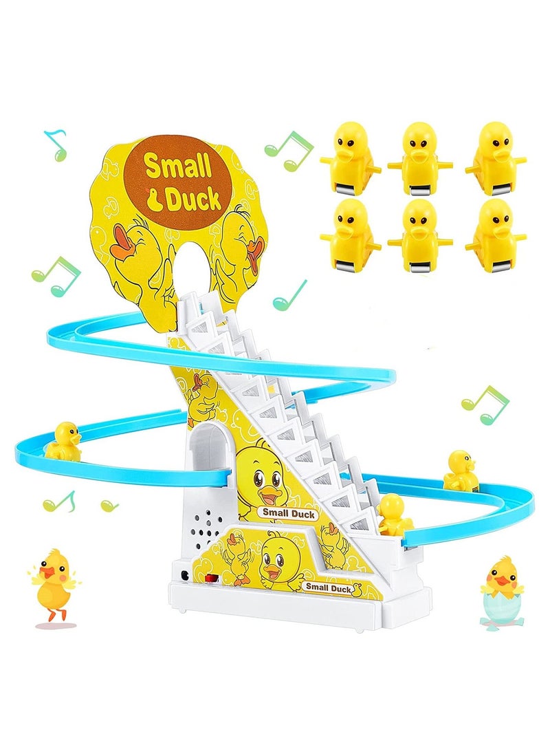 DMG TECH Race Track Set, Roller Coaster Toy, Electric Duck Track Toys, with LED Flashing Lights and Music, Gift for Toddlers and Kids  - Image 1