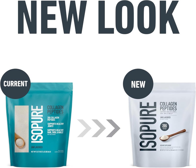Isopure مسحوق ببتيدات الكولاجين من إيزوبور يعزز صحة الشعر والأظافر والجلد والمفاصل مع فيتامين C والبيوتين بدون نكهة 20 جرام من ببتيدات الكولاجين لكل حصة 142 رطل 28 حصة قد يختلف التعبئة - Image 2