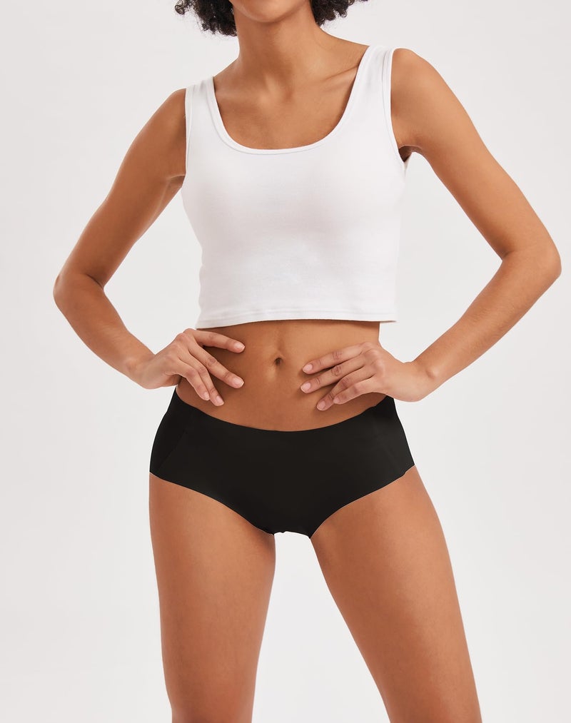INNERSY Women's Seamless No Show Hipster Panties Invisible Light Underwear 3-Pack(3 Black,Large) - Image 2