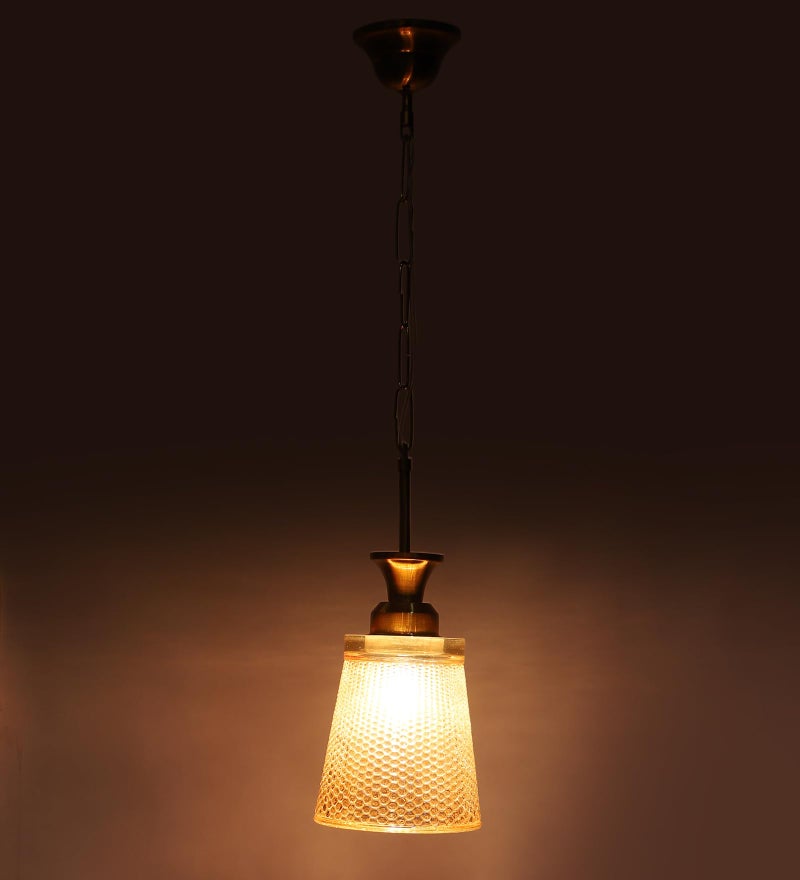ELIANTE NovaGlow Hanging Light with E27 Holder and Gold Glass Shade | | 3 Years Warranty | Free - LED LAMP - Image 5
