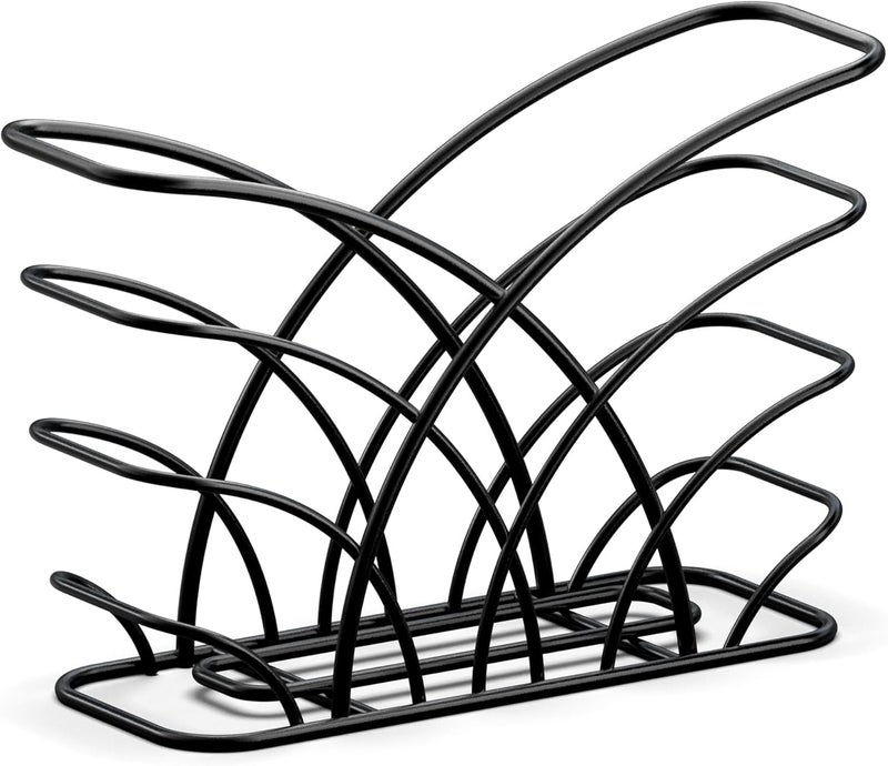 CentraLit حامل مناديل حديث لطاولة الطعام - حامل مناديل المطبخ، حامل ورق المناديل لطاولة المطبخ، ديكور المنزل، المطعم، منظم موزع المناديل للطاولات، المطبخ (أسود) - Image 3