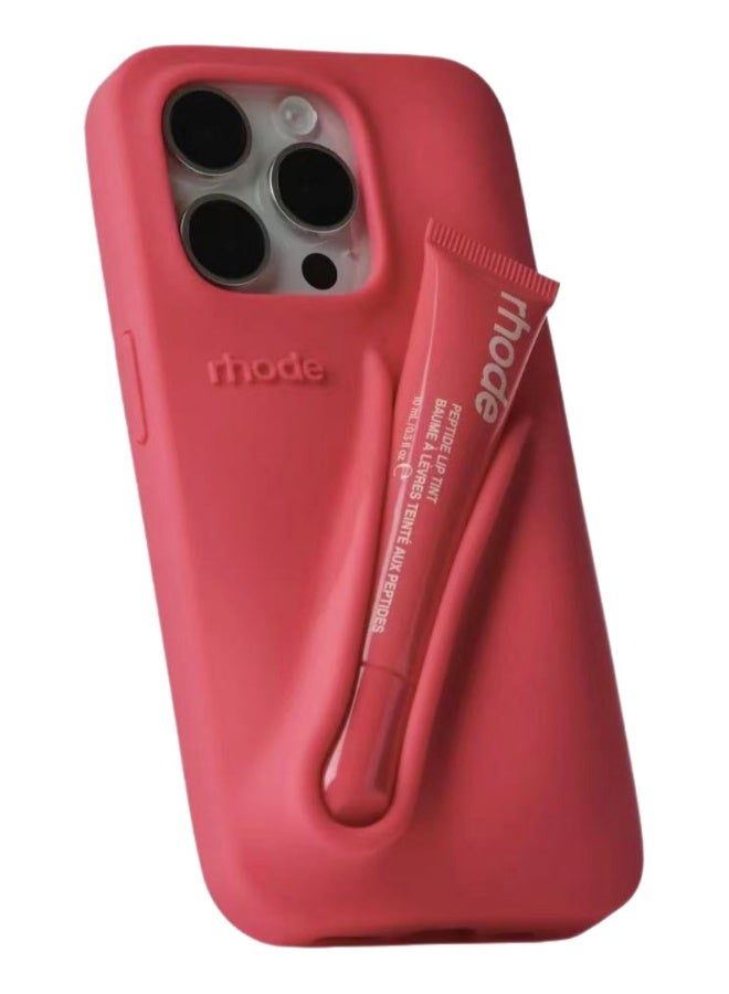 rhode Silicone Lip Holder for Cell Phone, Lip Gloss Adhesive Sleeve for Phone, Lip Holder Stick-on Phone Case, Back Stick On Holder for iPhone Phones（GUAVA SPRITZ） - Image 2