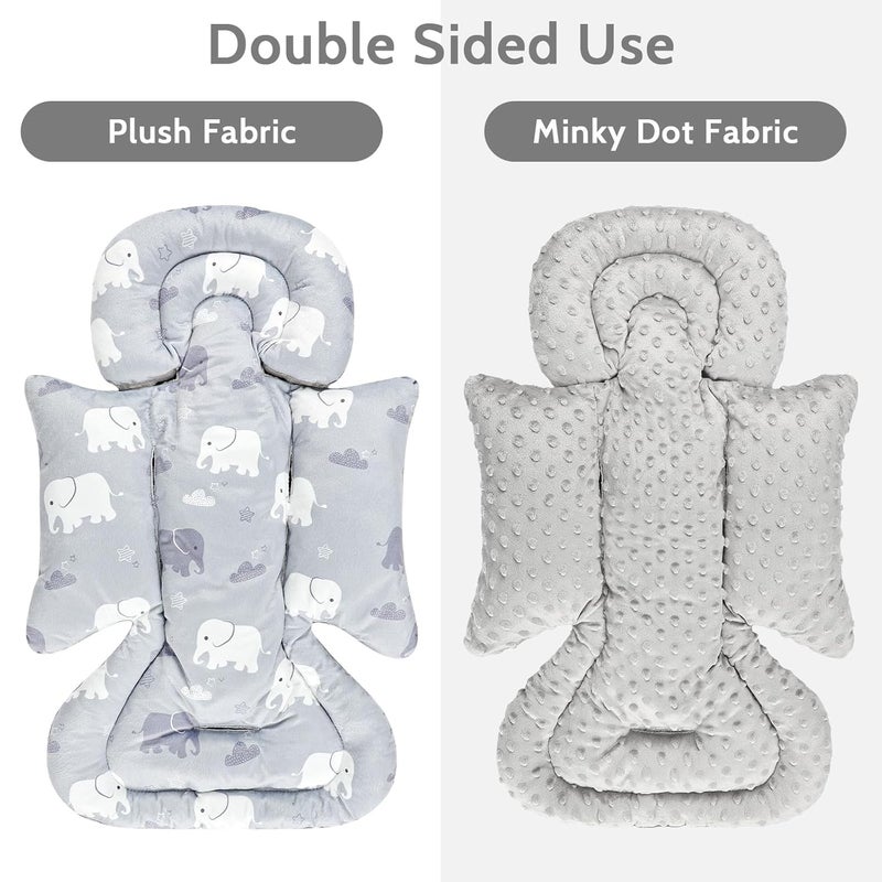 TANOFAR Car Seat Head Support Baby Infant Car Seat Insert for Newborn Girls Boys Soft Carseat Head Support for Infant Newborn Carseat Insert for Car Seats Strollers Swings Bouncer Elephant - Image 5