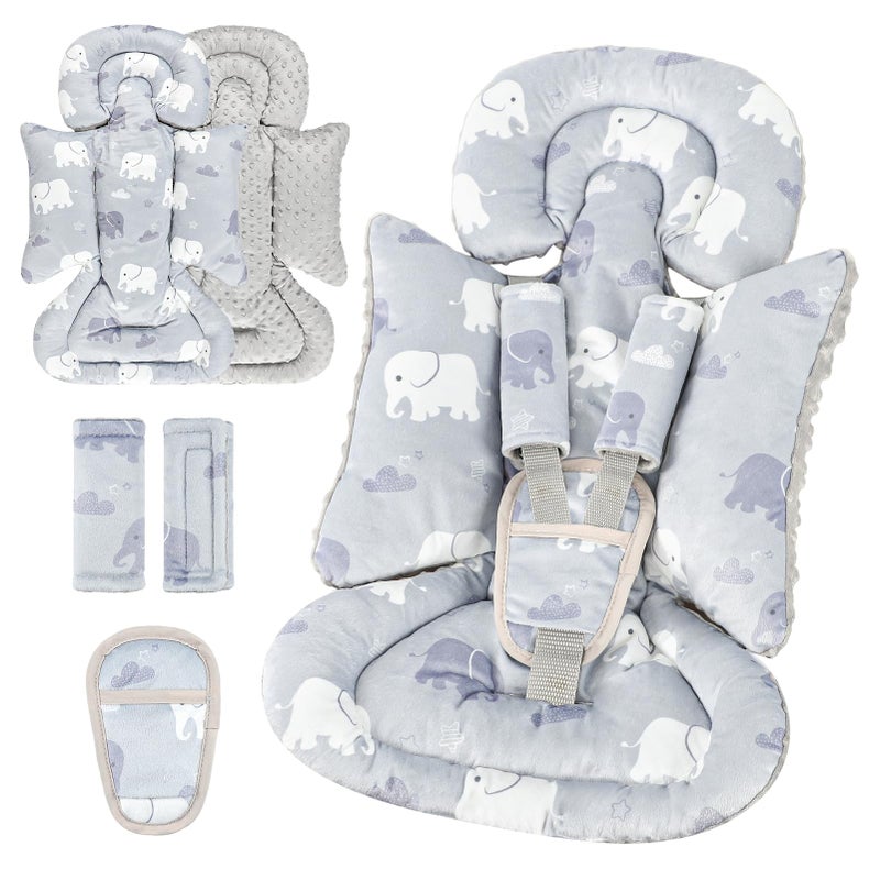 TANOFAR Car Seat Head Support Baby Infant Car Seat Insert for Newborn Girls Boys Soft Carseat Head Support for Infant Newborn Carseat Insert for Car Seats Strollers Swings Bouncer Elephant - Image 2