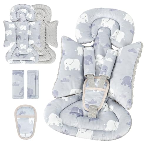 TANOFAR Car Seat Head Support Baby Infant Car Seat Insert for Newborn Girls Boys Soft Carseat Head Support for Infant Newborn Carseat Insert for Car Seats Strollers Swings Bouncer Elephant - Image 1