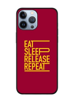 Rugged Black edge case for Apple iPhone 13 Pro Max Slim fit Soft Case Flexible Rubber Edges Anti Drop TPU Gel Thin Cover - Eat Sleep Release Repeat