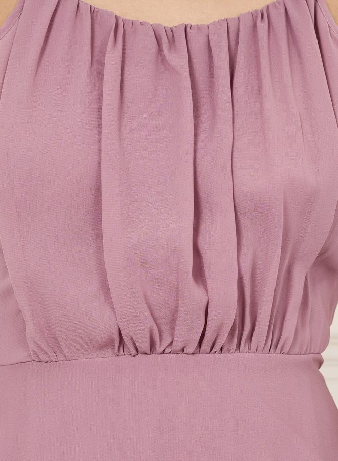 ستايلي فستان ماكسي بتصميم - بحمالات مجمعة - Image 3