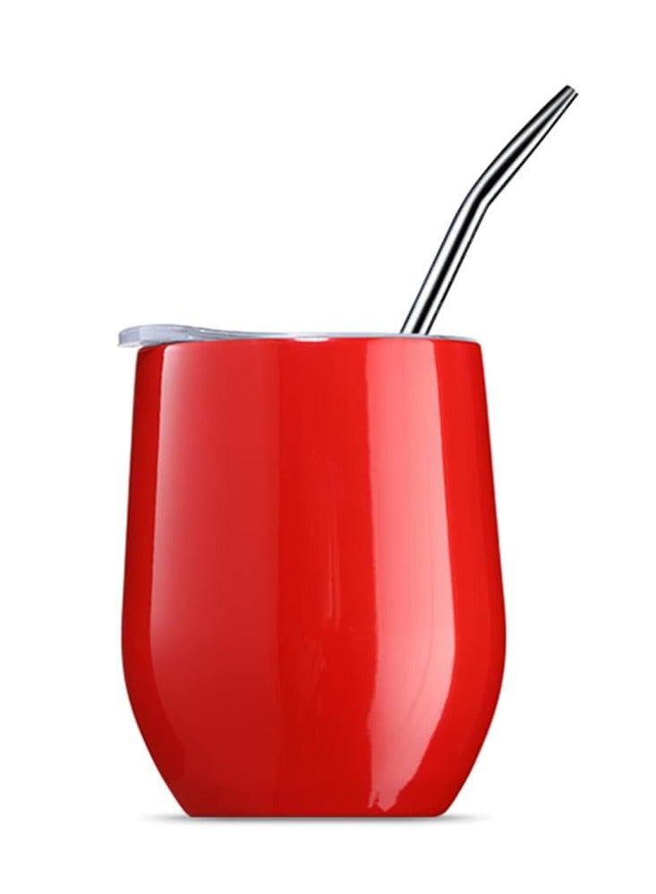 كوبرو كوب يربا متة من الستانلس ستيل  طبقتين 304 بغطاء مقاوم للحرارة وسهل الحمل كوب شاي مع شفاطة وفرشاة تنظيف - Image 1