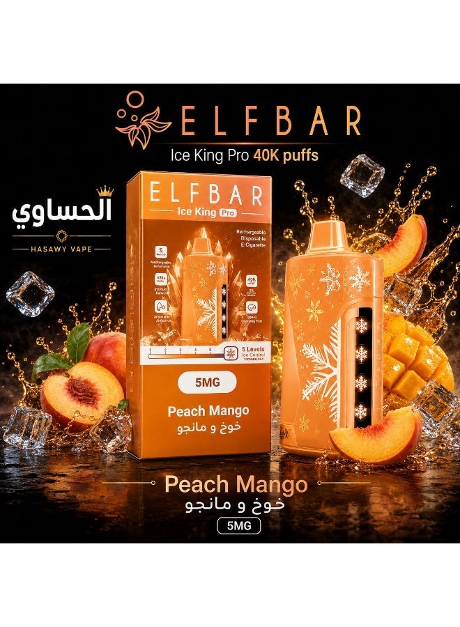 ELFBAR ICE KING PRO 40K Peach Mango 5MG