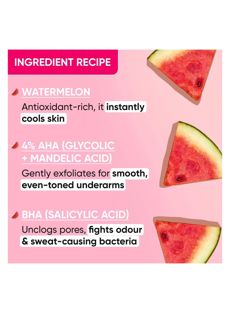 Dot & Key Watermelon Cooling Underarm Roll On | Odour & Sweat Controls | 4% AHA + BHA | Fresh Aqua Fragrance | Gently Exfoliates & Smooths Skin | For Men & Women | 50ml - Image 4