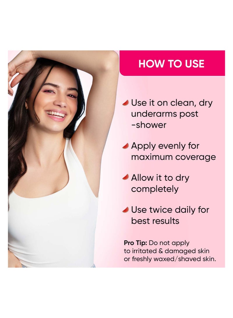 Dot & Key Watermelon Cooling Underarm Roll On | Odour & Sweat Controls | 4% AHA + BHA | Fresh Aqua Fragrance | Gently Exfoliates & Smooths Skin | For Men & Women | 50ml - Image 5