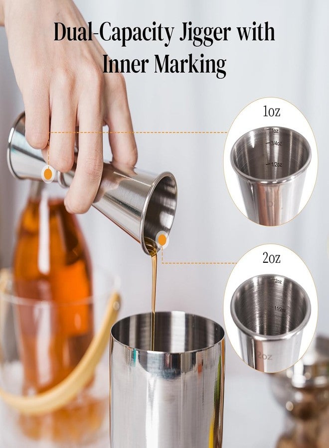 FINALITY Cocktail Shaker Set, Professional 4-Pcs Bartender Kit with Boston Shaker, Hawthorne Strainer, Double Measuring Cocktail Jigger, and 10-inch Mixing Spoon, Bartender's Choice - Image 5