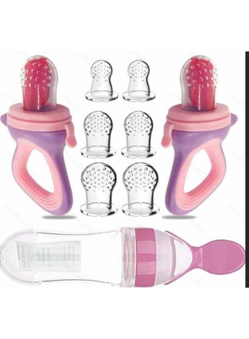 MiniMe Baby Bottle & Fruit Feeder Pacifier Gift Set | Feeding Accessories | 6+ Months | Pink | Food-Safe Plastic | Soft & Gentle on Baby's Skin | Durable | Easy To Clean | Ideal For Daily Use & Gifting. - Image 1